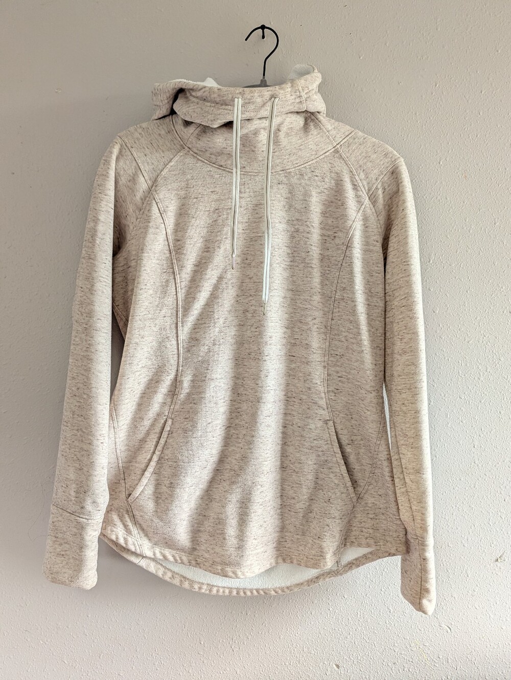 Marmot Tashi Fleece Lined Pullover Hoodie Cowl Neck Cozy Oatmeal Heather Large